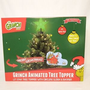 NWT Dr Seuss Grinch Tree Topper Animated